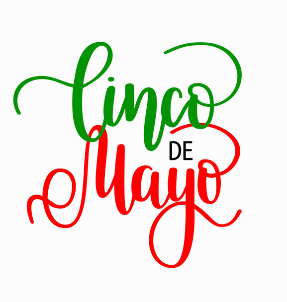 Cinco de mayo lettering. Mexican holiday fiesta greeting design - Vector, Image