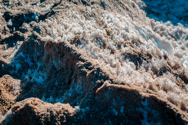 A Michigan-tó strand fagyasztott homok - Fotó, kép