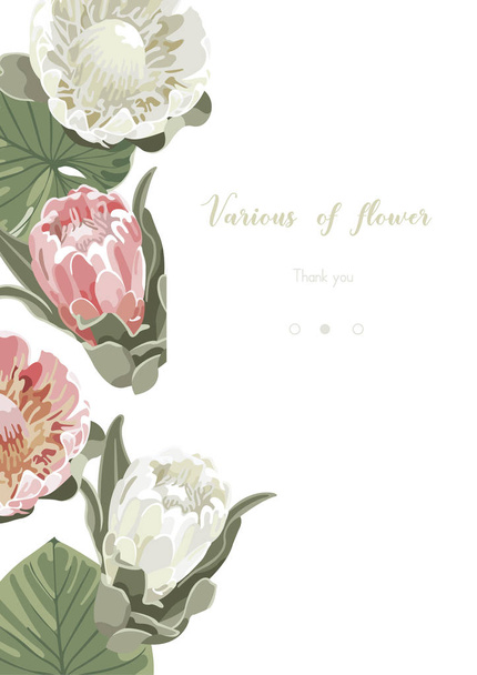 Vintage and luxurious floral vector greeting card with flowers i - Vetor, Imagem