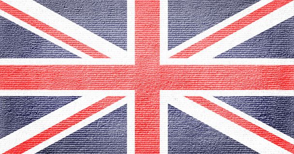 Britse vlag op de textuur van een stof - Foto, afbeelding