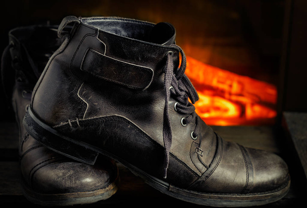 Mens leather casual shoes. - Foto, imagen