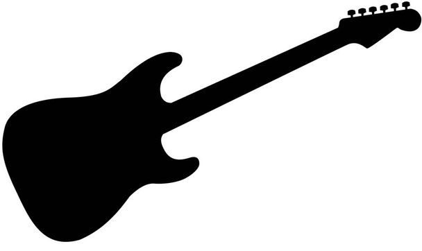 Gitar siluet resimde beyaz - Fotoğraf, Görsel