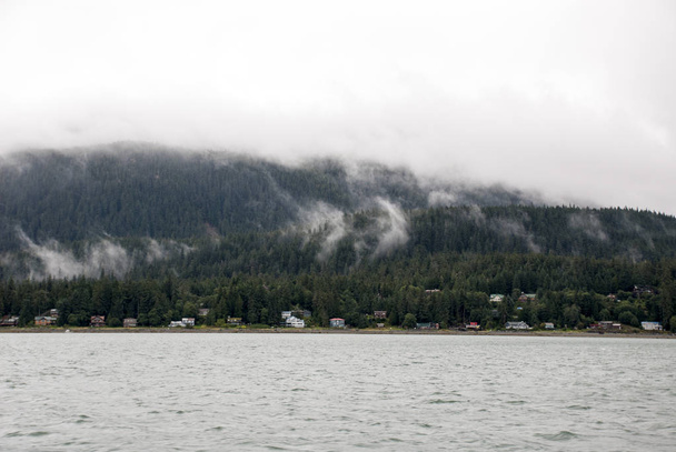 Alaska Usa - cruisen in Auke Bay in een bewolkte dag - Foto, afbeelding