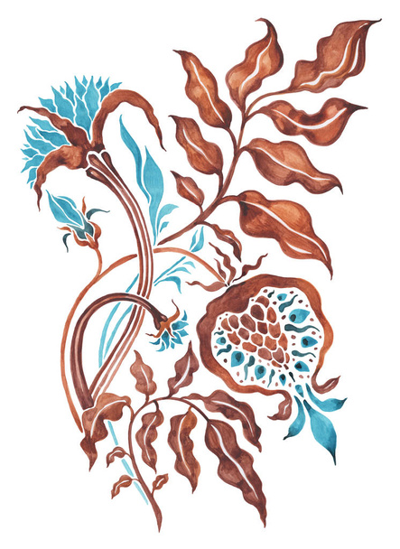 Aquarell handgezeichnete abstrakte Blume - Foto, Bild