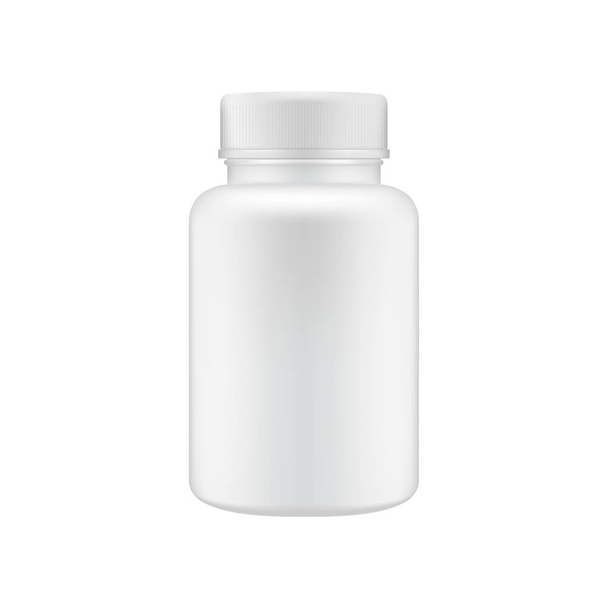 Medical clean plastic bottle template. Mock up container for pills.  - Vector, Imagen