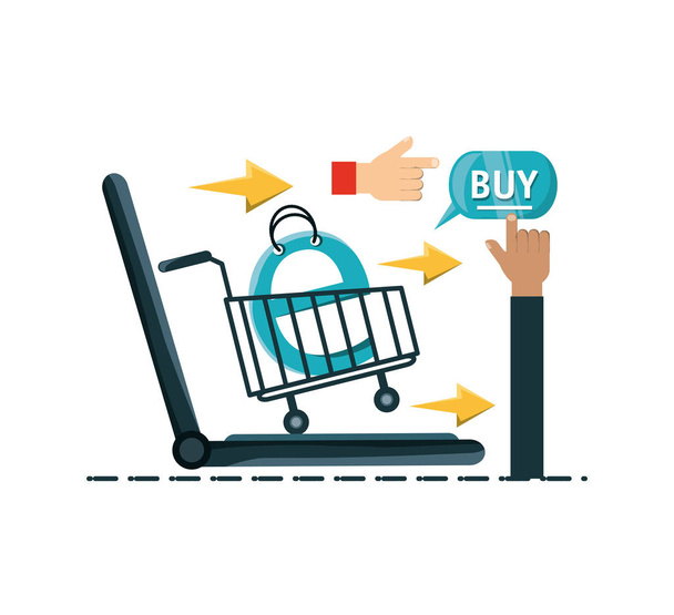 compras on-line com equipamentos de tecnologia conectar
 - Vetor, Imagem