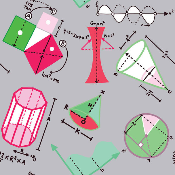 Μοντέρνο χρώμα έννοια των μαθηματικών για το σχολείο, Πανεπιστήμιο και t - Διάνυσμα, εικόνα