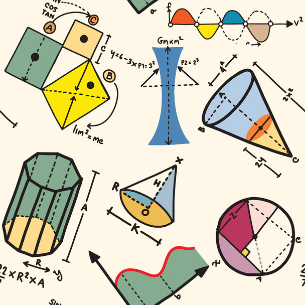 学校、大学および t のための数学の概念を現代の色 - ベクター画像