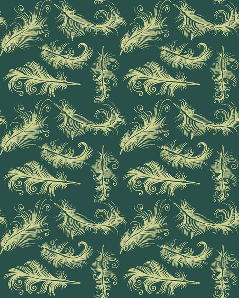 Seamless woven pattern. Design print for textile, fabric, wallpaper, background. Can be used for printing on paper, packaging , in textiles. Pattern with plumage. - Fotoğraf, Görsel
