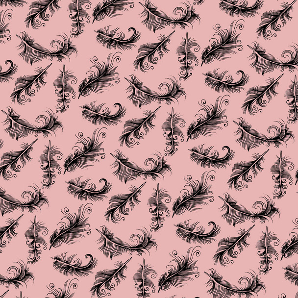 Pattern with plumage. Design print for textile, fabric, wallpaper, background. Can be used for printing on paper, packaging , in textiles. - Photo, Image