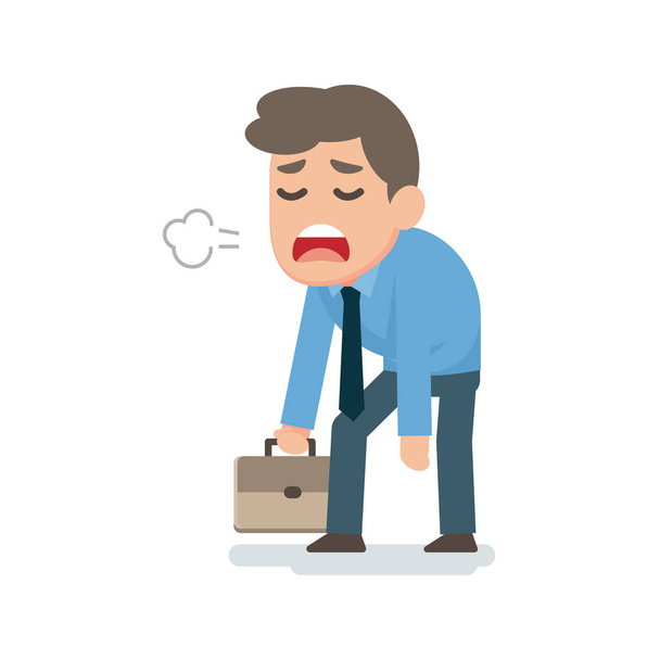 Θλιβερή απογοητευμένος έννοια κουρασμένος επιχειρηματίας, επίπεδη εικονογράφηση διάνυσμα - Διάνυσμα, εικόνα