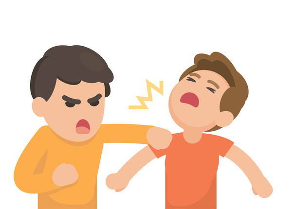 Dois jovens lutando com raiva e gritando um com o outro, Vector
  - Vetor, Imagem