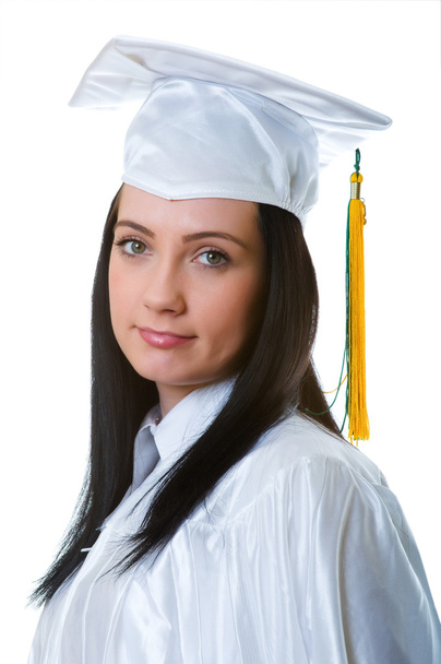 Jeune diplômé isolé sur le blanc
 - Photo, image