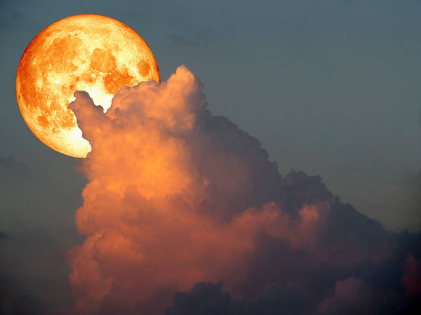 super luna llena montón nube puesta del sol de la noche
 - Foto, imagen