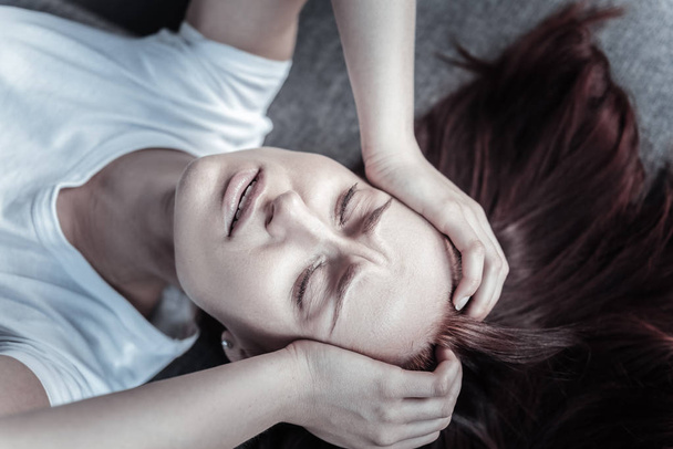 Anxious alarming woman suffering from nightmare - Fotografie, Obrázek