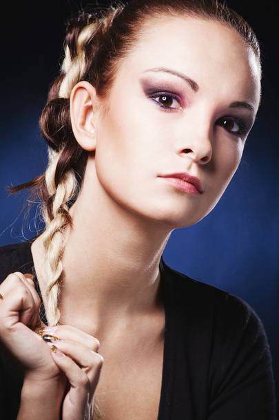 Woman with colorful makeup - 写真・画像