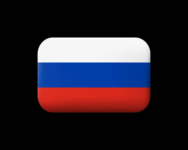 Oroszország zászlaja. Gyékényel borított vektor ikon és a gomb. Téglalap alakú - Vektor, kép