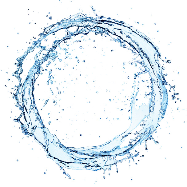 Water Splash In Circle - Round Shape On White - Photo, Image