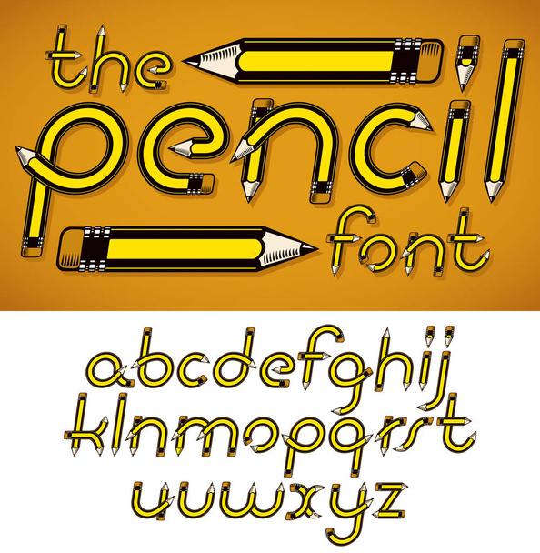 скрипт от a до z, созданный острыми деревянными карандашами
 - Вектор,изображение