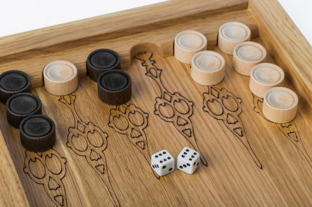 Backgammon playing field and dices - Foto, Bild