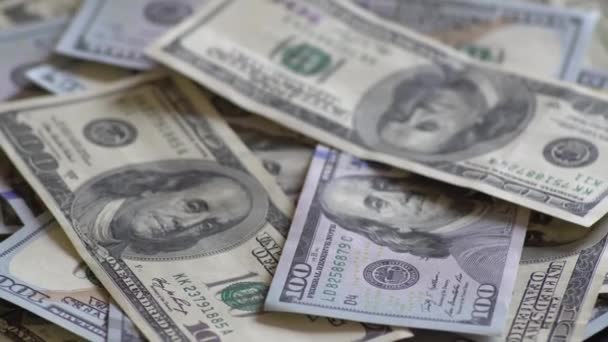 Rotation Papiergeld. Hintergrund mit Geld amerikanische Hundert-Dollar-Scheine - Filmmaterial, Video