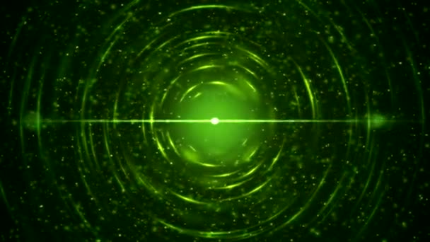 Πολύχρωμο λάμπει σωματιδίων που εκπέμπουν φως Animation - πράσινο αδιάλειπτη βρόχο - Πλάνα, βίντεο