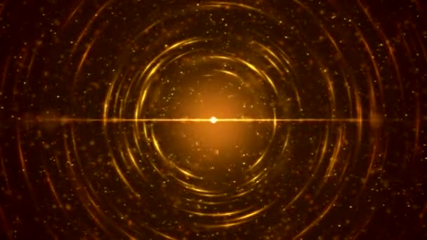Πολύχρωμο λάμπει σωματιδίων που εκπέμπουν φως Animation - χρυσή αδιάλειπτη βρόχο - Πλάνα, βίντεο