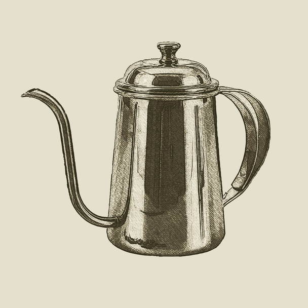 hand drawn vintage kettle - Vetor, Imagem