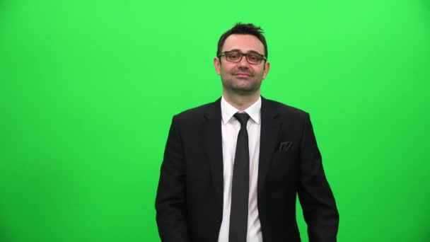 Young Businessman On A Green Screen - Footage, Video