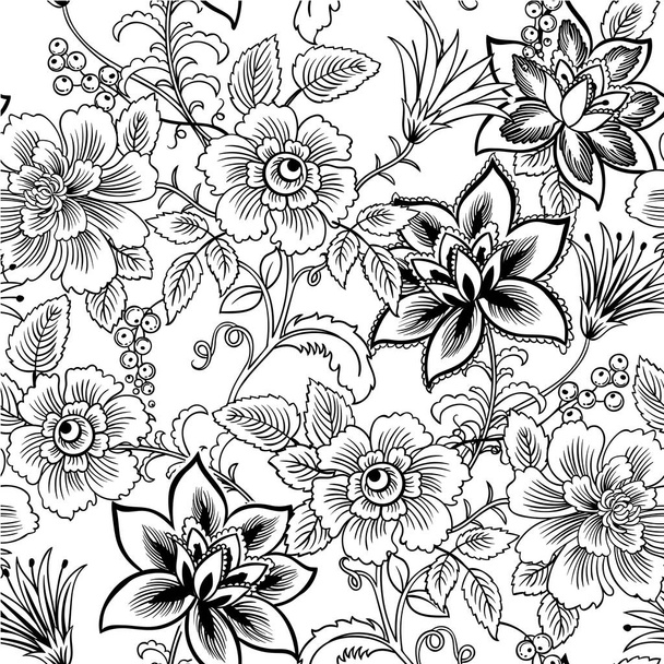 Colorful floral seamless vector pattern. - Vecteur, image