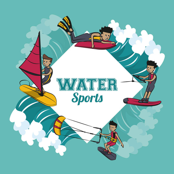 Водные виды спорта
 - Вектор,изображение