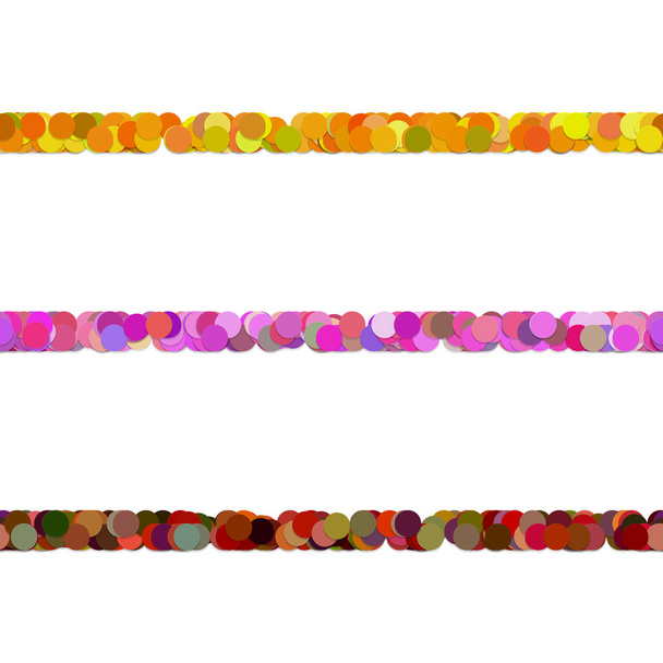 反復可能なサークル パターン テキスト分割ライン デザイン セット - 影付き色のドットからベクトル グラフィック要素 - ベクター画像