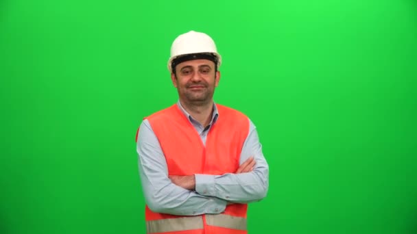 Architect Smiling on Green Screen - Footage, Video