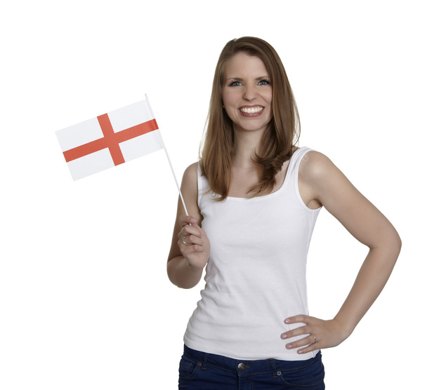 Mujer con bandera de Inglaterra
 - Foto, imagen