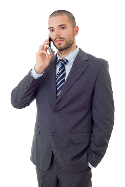 стурбований бізнесмен по телефону, ізольований
 - Фото, зображення