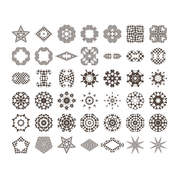 Circular drawing, mandalas for your projects. Set of abstract design elements. - Vector, imagen