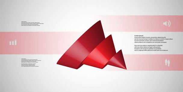 Modèle d'infographie d'illustration 3D avec cône tranché en cinq parties renversées
 - Vecteur, image