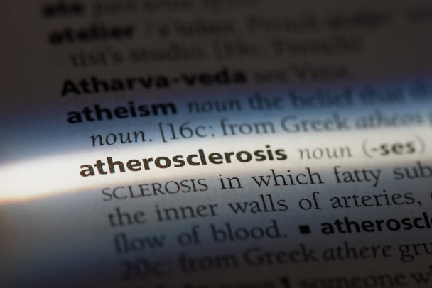 atherosclerose woord in een woordenboek. atherosclerose concept - Foto, afbeelding