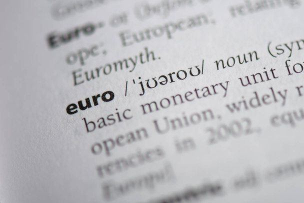 Euro Word'de bir sözlük. Euro kavramı - Fotoğraf, Görsel