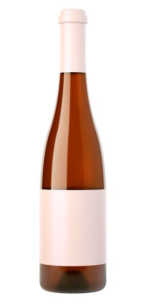 Corked bottle of white wine or brandy with blank label isolated - Foto, immagini