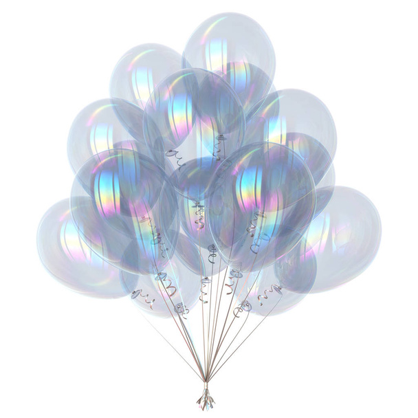 Balloon happy birthday party decoration white glossy translucent  - Φωτογραφία, εικόνα
