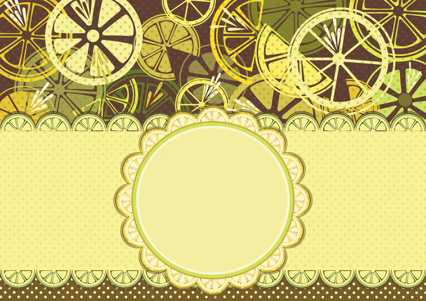 Rahmen mit Zitronen - Vektor, Bild