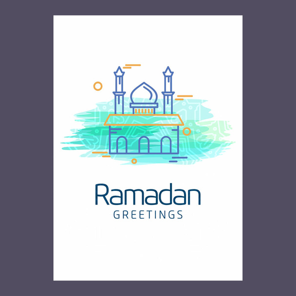 Colorful Ramadan holiday greeting card design  - Vector, Image