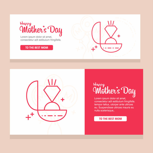 happy mother day advertisement banners, vector, illustration  - Vektör, Görsel