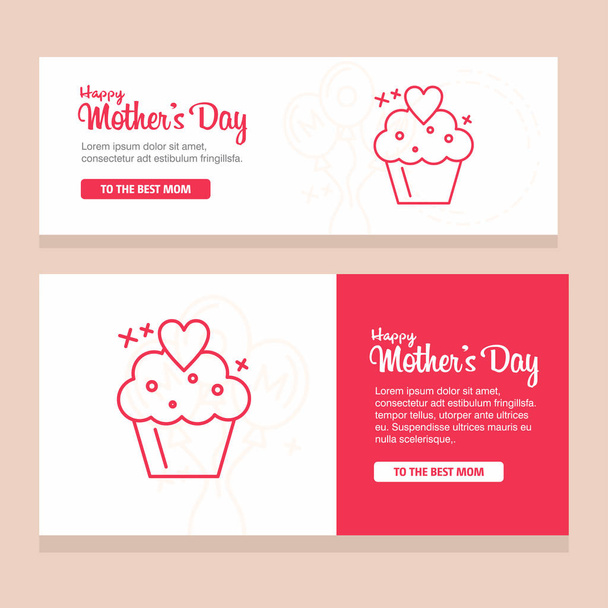 Mother's day greeting card with flowers background. Vector illustration - Vektör, Görsel
