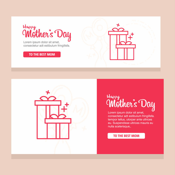 Feliz día de las madres tarjeta de felicitación decorativa con letras
 - Vector, Imagen