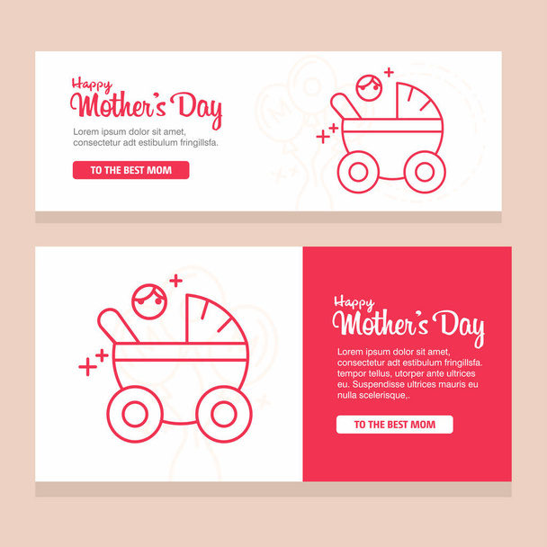 Happy mothers day decorative greeting card with lettering - Vector, afbeelding