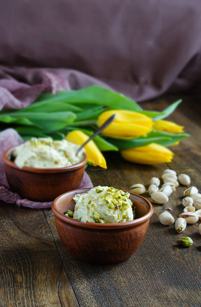 homemade pistachio ice cream - Photo, Image