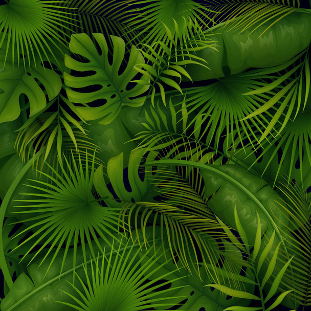 Feuillage vert tropical fond
 - Vecteur, image