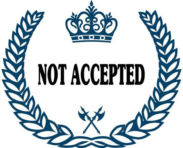 Kék laurels seal nem elfogadott szöveg. - Fotó, kép